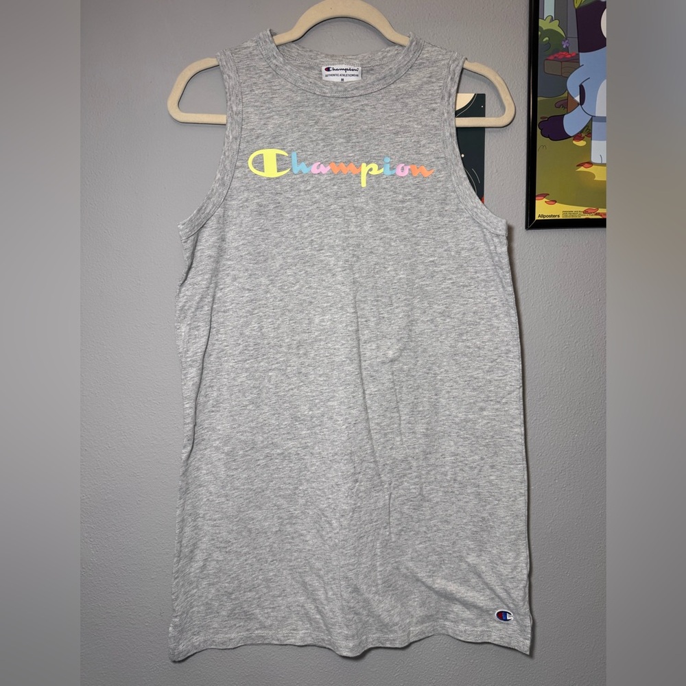 Champion Womens Campus Tank Dress, M, Oxford Grey Heather